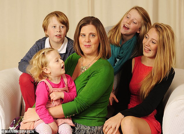 Shona Sibary (pictured with her four children) wonders how many other working mothers have found themselves in a similarly miserable scenario, wracked with remorse for being forced to prioritize work over childcare?