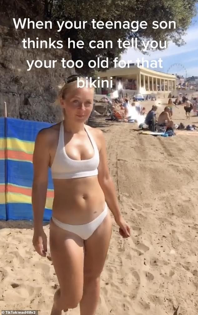 A young Welsh mother has shared her hilarious response when her teenage son claimed she is too old to wear a bikini