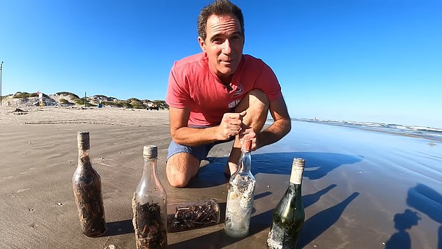 Researcher Jace Tunnell discovered a witch bottle along the Gulf of Mexico on a beach near Corpus Christi, Texas on November 15