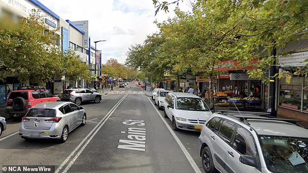 Police were called to Main St in Blacktown (pictured) around 9am on Sunday after four vehicles parked on Kildare St and Gribble Pl were reportedly vandalized hours earlier