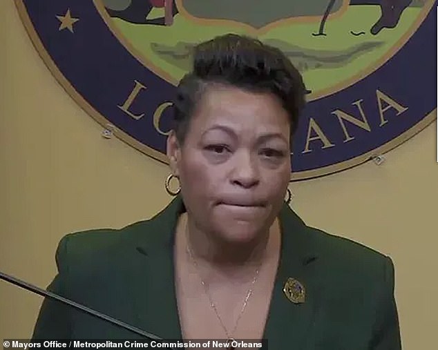 New Orleans Mayor Latoya Cantrell (pictured) has suggested she could face a federal investigation into $29,000 in first-class flight upgrades because of her race