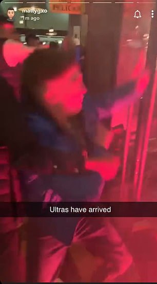 Fans were seen trying to defend themselves from 'ultas'