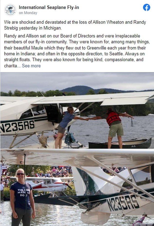 Leaders of International Seaplane Fly-in in Maine shared an emotional message about the couple, noting that they were valued members of the fly-in community