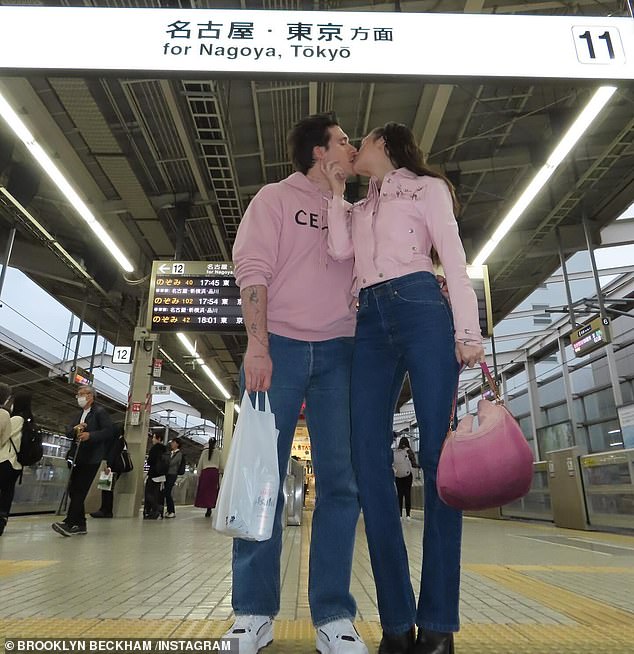 Special date: Brooklyn and Nicola, who just celebrated their four-year anniversary, looked stronger than ever