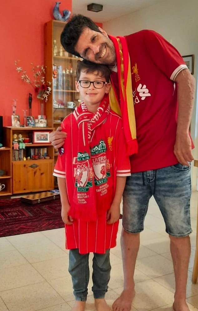 Pictured: Roee Munder, 50, and Ohad – both Liverpool fans