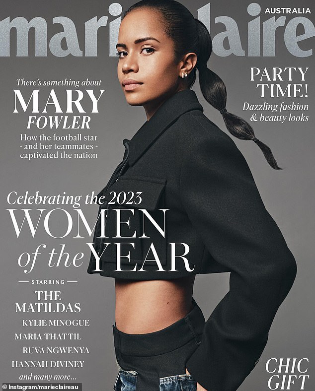 Mary Fowler, 20, (pictured) showed off all her best sides on the cover of the latest issue of Marie Claire