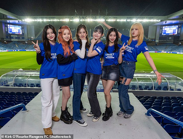 South Korean pop stars STAYC were invited by Rangers for a tour of Ibrox Stadium on Monday