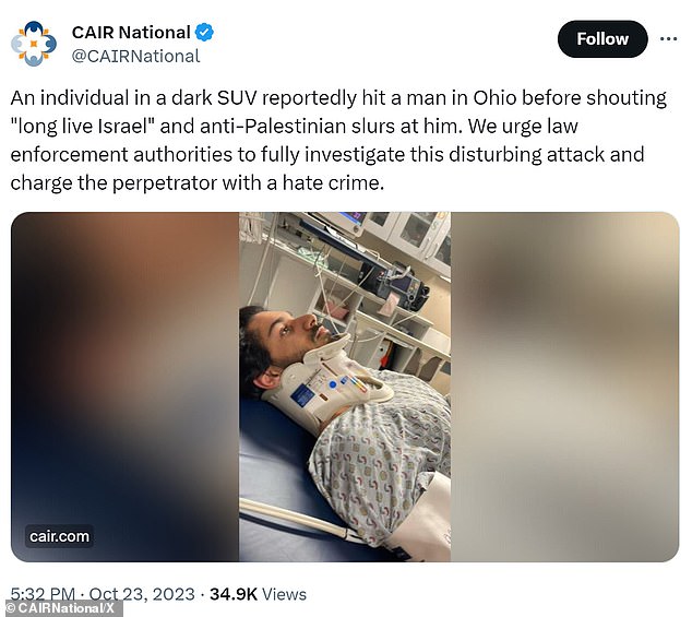 CAIR was subsequently released on October 23, demanding an investigation into the incident, along with a photo of him in hospital wearing a neck brace.