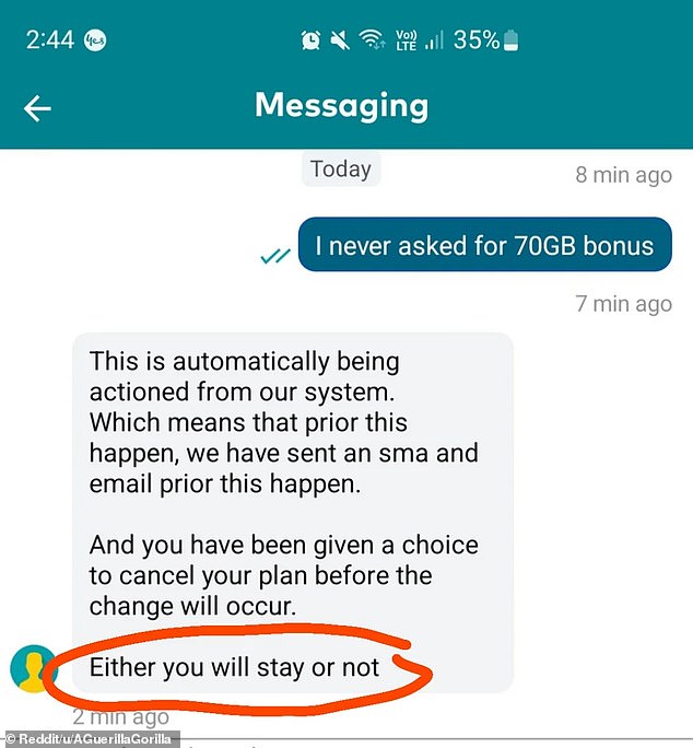 An Optus customer took to Reddit to share the 'unexpected' answer to a question