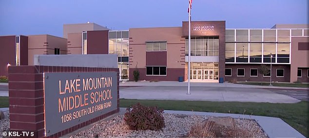 A 12-year-old student told his father that his teacher at Lake Mountain Middle School (pictured) compared him to North Korean leader Kim Jon-Un on October 24.