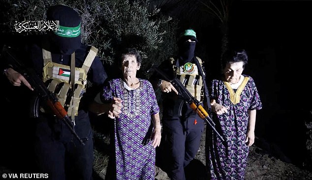 Yocheved Lifshitz and Nurit Cooper are released by Hamas terrorists on October 23