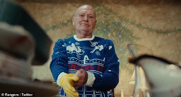 He's back!  Paul Gascoigne has made a hilarious surprise appearance in Rangers Football Club's Christmas advert