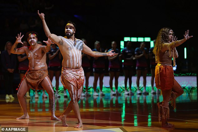 One Nation leader Pauline Hanson has demanded an end to the Welcome to Country rituals in the wake of the Voice to Parliament referendum defeat.  (Pictured: A Welcome To Country ahead of the Super Netball semi-final in June 2023)