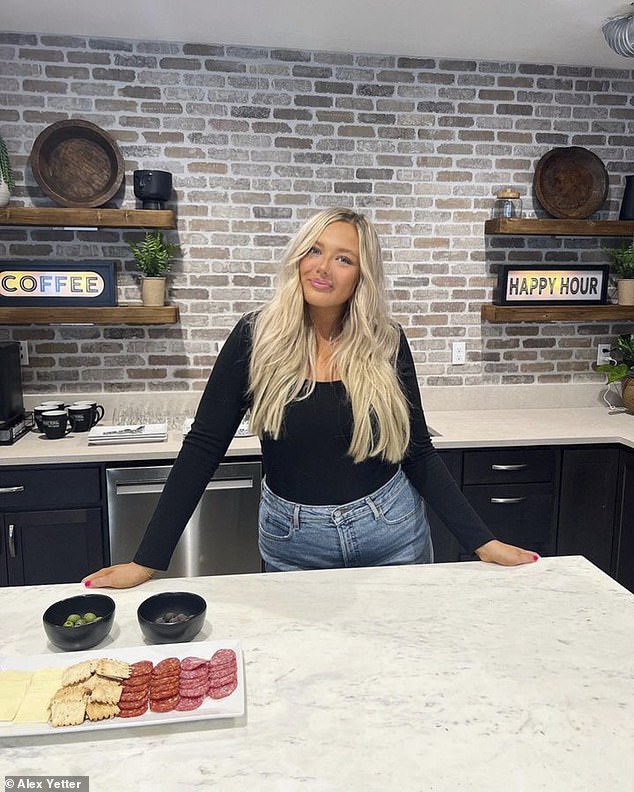 Alex Yetter (pictured), 22, was bullied by her classmates for dropping out of high school at 14 - but now she sells lavish properties as a successful real estate agent and lives in her 'dream home'