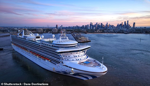 Passengers on board a cruise ship affected by Covid-19 have docked in Adelaide and some are being taken to hospital for treatment (pictured, Grand Princess cruise ship)