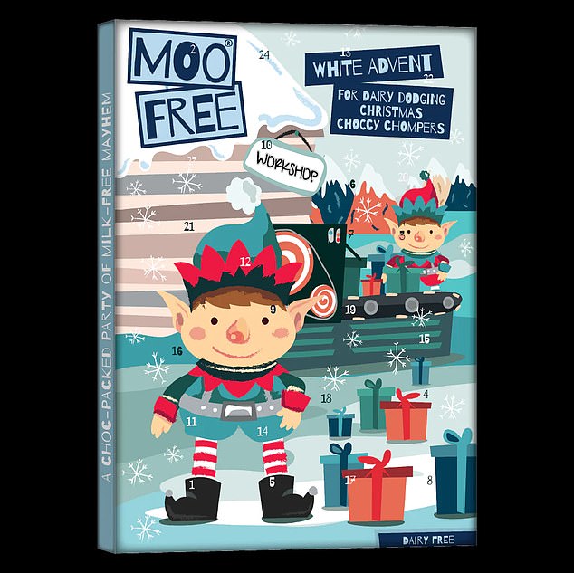 Moo Free advent calendars are available from Tesco for just £3. They contain no soya, dairy, lactose, gluten or wheat