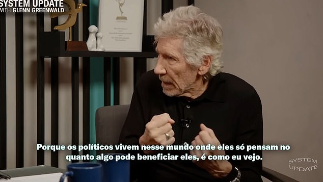 Speaking on the Rumble podcast System Update with Glenn Greenwald (pictured) – the elderly rocker said there was 'something very suspicious' about Israel, not realizing Hamas was invading
