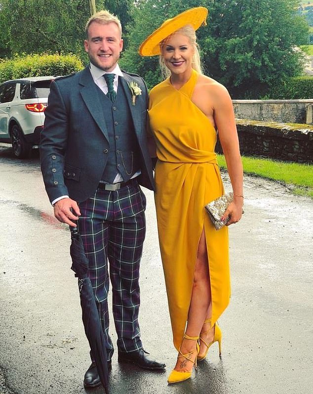 Stuart Hogg is said to have separated from his wife Gillian (pictured together).  The couple married in 2016