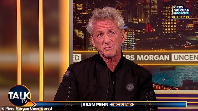 Mourning: Sean Penn shared a touching tribute to Friends star Matthew Perry during a candid and emotional interview with Piers Morgan Uncensored