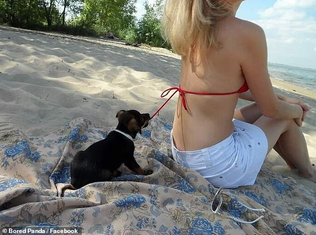 Turn around before it's too late!  This nasty puppy seems eager to undress an unsuspecting woman