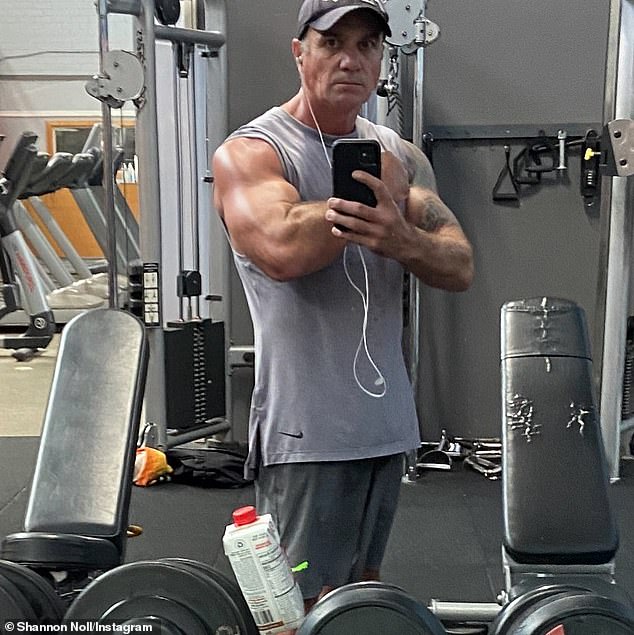 Shannon posted this photo of himself flexing his biceps at the gym on Instagram in March, alongside a caption that read: “Love being back in the gym!  My body responds very well