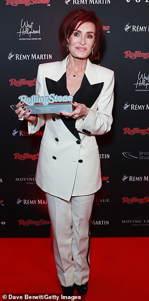 Health: Sharon pictured left at the Rolling Stone UK Awards on Thursday evening