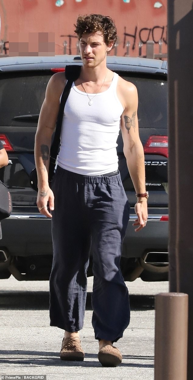 Fit: Shawn Mendes looked in great shape as he left a Los Angeles martial arts academy after a grueling workout