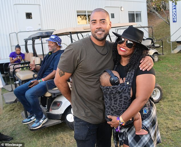 James and Pulliam backstage during One Music Festival Day 2 2023 at Piedmont Park on October 29 in Atlanta, Georgia