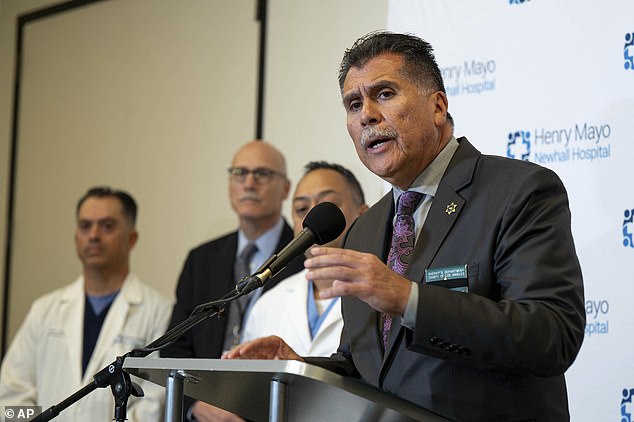 In the photo: Robert Luna speaks at a press conference in October.  Sheriff Luna said Tuesday that the department was 