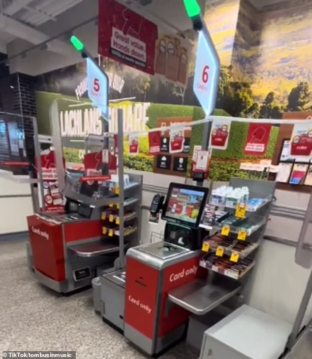 Of the nine self-service checkouts at Tom Budin's local Coles, seven were 'card only'