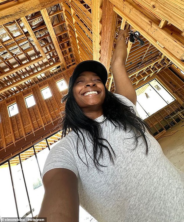 Simone Biles has visited the massive Texas mansion she is building with her NFL star husband Jonathan Owens