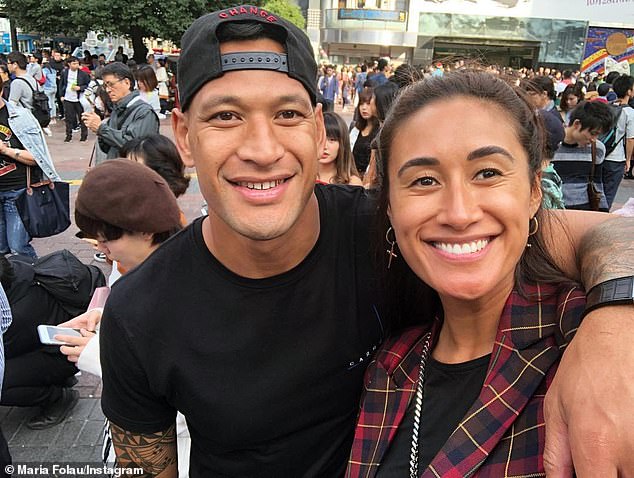 Controversial cross-code star Israel Folau owns a stunning new home in Brisbane after spending $6.75 million on an estate (pictured, with wife Maria)