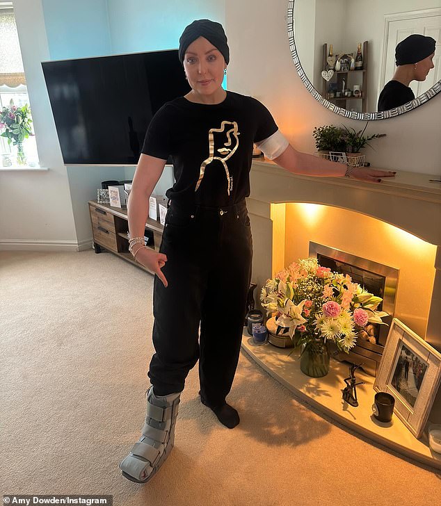 In another setback, Amy shared the sad news that she had broken her foot just days after sounding the alarm as she completed her chemotherapy treatment