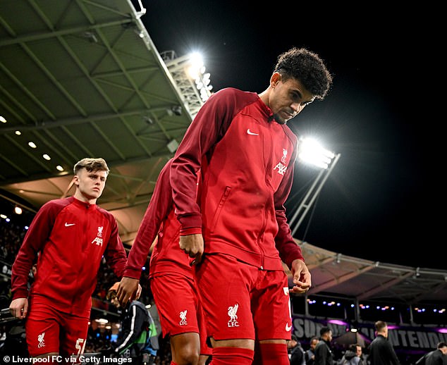 Luis Diaz played for Liverpool in the Europa League against Toulouse tonight