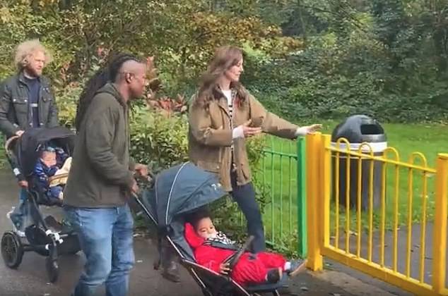 As the group walked towards the playground, Kate made a sweet gesture as she held the park gate open for the group members