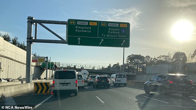 What is normally a 50-minute drive into town turned into a two-hour nightmare Tuesday morning.  Pictured are delays on the M5