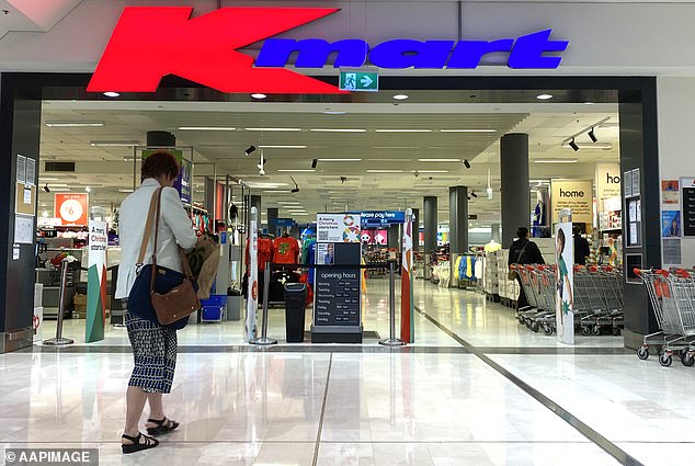 Secret Santa anonymously covered the cost of items left out for customers at a Victoria Gardens Kmart in inner-city Melbourne (pictured, a Kmart in Canberra)