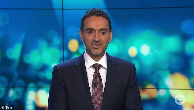 Aly's cringe moment came after co-host Sam Taunton asked Youssef if it was true that Egyptians were some of the funniest people in the world.  Aly (pictured), born in Australia to Egyptian parents, looked uncomfortable when Taunton introduced Youssef