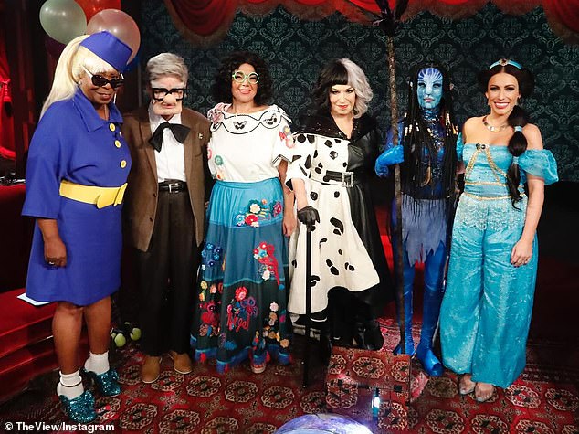 Festive: The co-hosts of The View had fun celebrating Halloween and Disney's 100th anniversary on Tuesday while dressing up as characters from the legendary entertainment company