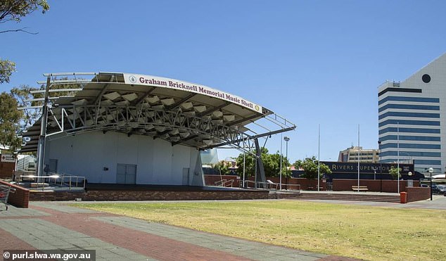 The council plays the famous tune at the Graham Bricknell Memorial Music Shell (pictured) in an effort to drive out the homeless