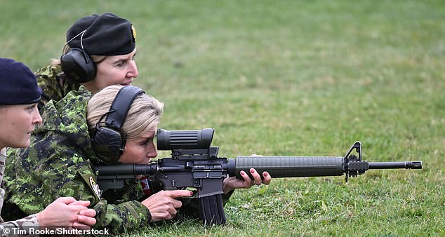 Sophie, Duchess of Sussex, took part in a shooting challenge as part of her solo trip to Canada