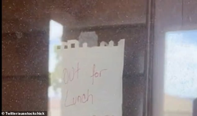 A woman discovered a 'creepy' note stuck to the window of an abandoned house in Australia