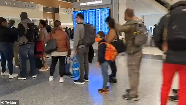 On Wednesday morning, huge lines formed at Reagan National Airport in Washington, DC