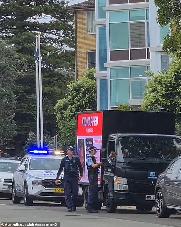 Police warned the truck driver that 'some people may object to the truck's signage'