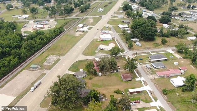 The city of Fenton, located in Louisiana's Jefferson Davis Parish, consists of approximately twenty blocks.  The mile-long stretch of highway runs between central Louisiana and eastern Texas along US Route 165