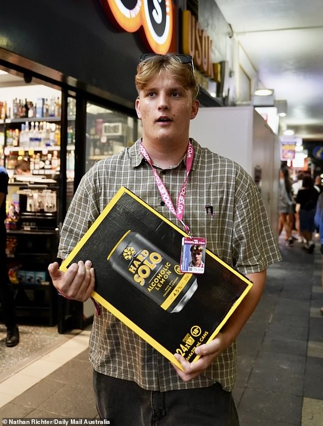 Lucas said Hard Solo brought back memories from his childhood, which is one of the reasons it is his drink of choice during Schoolies week on the Gold Coast