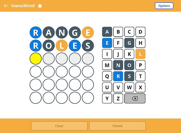 GuessWord puts a twist on the famous five-letter guessing game, but offers players one letter that appears once in the word, so they can't start every game with the same word