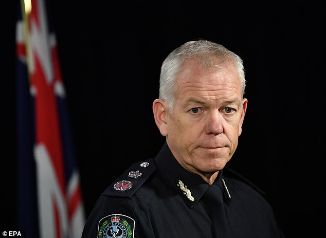 The driver of the car, an 18-year-old man from Encounter Bay, failed to stop at the scene and was subsequently charged with causing damage by, among other things, dangerous driving (Police Commissioner Grant Stevens is pictured).