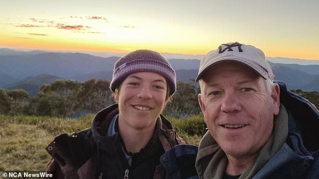 Charlie Stevens, 18, was in Goolwa Beach celebrating schoolboys on Friday when he was hit by a car on Beach Rd about 9pm (he is pictured with dad Grant Stevens)