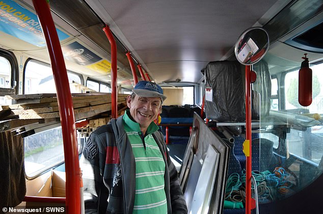 A traveler has converted a double-decker bus into a second home after feeling 'trapped' by his council house - and he's living 'like a king' on board